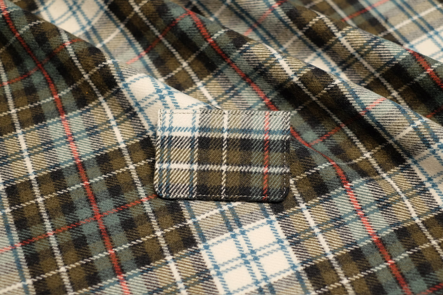 Heritage Spec Edition 001- Olive Bleu Tartan Cardholder